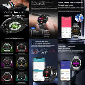 ET485 ECG Monitor Smart Watch Extra Long Battery Life Call SMS Alarm Reminder Heart Rate Monitor Men's Smart Watch - Product Image 2