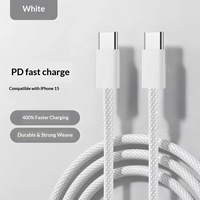 Câble USB-C vers USB-C tressé, charge rapide PD, type C vers type C, cordon de données pour iPhone 16 15 Pro Max Samsung S24