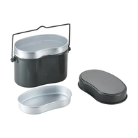 Boîte à lunch chauffable au feu ouvert pour l'extérieur, kit de cuisine léger en aluminium pour la survie en bushcraft