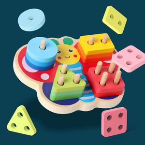 Montessori Sensory Developmental Baby Wooden Stacking Puzzle Toy Shape Sorters for Toddlers - Product Image 5