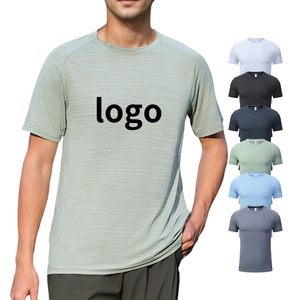 เสื้อยืดโพลีเอสเตอร์ 100% ขายส่ง ระบายอากาศได้ดี สกรีนโลโก้ได้ตามต้องการ เสื้อเปล่า OEM คอกลม เสื้อกีฬาผู้ชาย - Product Image 1