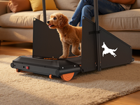 Tapis roulant pour chien antidérapant à quatre couches, zone de course 360x910mm, capacité 100kg, moteur silencieux, roues pivotantes, machine d'exercice pour animaux de compagnie
