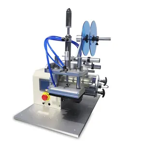 Top Adhesive Sticker Semi Automatic Flat Plane Labeling Machine For Plastic Flat Bottle