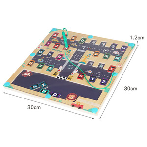 Giocattoli caldi Montessori per bambini <span class=keywords><strong>lettere</strong></span> Cognitive labirinto auto giochi da tavolo <span class=keywords><strong>lettere</strong></span> in legno alfabeti labirinto giocattoli Puzzle - Product Image 5