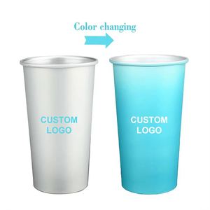 Tasses à café réutilisables en aluminium avec logo personnalisé, sensibles à la température, changeant de couleur, pour la sublimation, pour le camping et les boissons en extérieur - Product Image 1