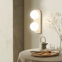 Applique murale en travertin naturel Wabi-Sabi, style japonais, CRI 90 élevé, lampe murale LED pour chambre à coucher, chevet, hôtel, couloir