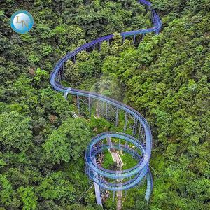 Manèges de divertissement en plein air, toboggan aquatique en verre de montagne, montagnes russes avec construction en métal et en fibre de verre, défilant dans les airs - Product Image 3
