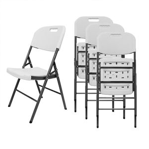 6pc/carton Foldable Outdoor Camping Garden <b>Chair</b> <b>White</b> HDPE Plastic Folding Hotel Party Wedding Event <b>Chairs</b> - Product Image 2