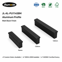 Poignées et boutons de meubles de cuisine en aluminium noir mat modernes de la série longue, fabriqués par l'usine OEM, autres quincailleries pour meubles