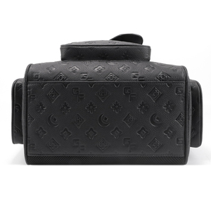 Luxury Men's Embossed Pattern PU <b>Leather</b> Waterproof Business <b>Backpack</b> <b>Large</b> Capacity Drawstring Flap Travel Bag - Product Image 4