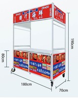 Chariot de Restauration Commercial en Acier Inoxydable, Porte-Glace, Chariot de Vente Alimentaire à 4 Roues, Dimensions Personnalisables, Revêtement d'Étagère, 220V