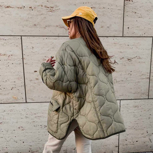 Veste ample décontractée en coton pour femme, nouveau <span class=keywords><strong>manteau</strong></span> de couleur unie avec poches à boutons, automne 2022 - Product Image 5