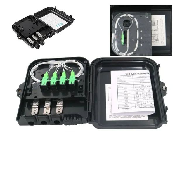 Optic Distribution Point FIBERVISION Anti-UV Outdoor FTTH 8 Cores Optical Cable Joint Distribution Box Face Plate Terminal Box