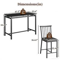 Offre Spéciale : Ensemble Table Haute et 4 Chaises en Similicuir PU pour Cuisine ou Bar