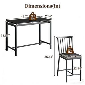 Offre Spéciale : Ensemble Table Haute et 4 Chaises en Similicuir PU pour Cuisine ou Bar - Product Image 2