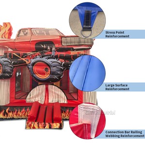 Château gonflable de voiture de château plein d'entrain Maison de rebond de qualité commerciale Mini château sautant rouge pour des enfants - Product Image 2