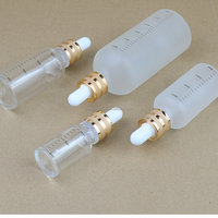 Bouteilles compte-gouttes vides d'huile essentielle en verre dépoli clair 5ml 10ml 15ml 20ml 30ml 50ml 100ml flacon en verre de sérum compte-gouttes en gros