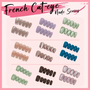 Faux ongles à presser en acrylique français de haute qualité, personnalisés, avec colle, en styles variés pour les trajets quotidiens et les soirées décontractées - Product Image 3