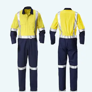 Men's Work Wear High Visibility Reflective Safety Coverall Working Uniform