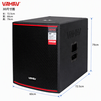 [VAMAV AX18S] Professionelles Bühnensystem 18'' Holz-Aktivsubwoofer 1000W RMS Verstärker DSP Power Stage Audio-Equipment
