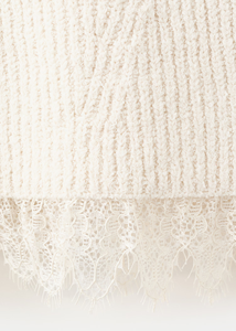 LEDUO Custom Lace splicing casual vest round collar loose style sleeveless Women knitted <b>sweater</b> - Product Image 3