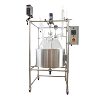 Youren – réacteur en verre Non gainé de 20l avec bain chauffant circulant en verre de Reflux