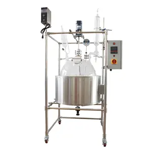 Valuen 20L Non Jacketed Glass Reactor With Circulating Heating Bath Glass Reflux Reactor Jacket Jackless glass reaction ket