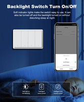 Interruptor de Botón Inteligente WiFi Tuya Matter de 1-4 Gangs (EE. UU.) sin Cable Neutro, Compatible con HomeKit, Control por Voz Siri, Alexa y Google Home
