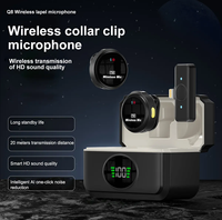 Q8 mikrofon nirkabel 3 in 1, mikrofon mini lavalier micro dengan 3.5 Tipe C penerima IOS untuk kamera ponsel pintar live Vlog