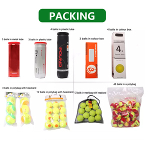 Lot de 3 tubes de 2.5 pouces en fibre chimique 20% 45%-57% <span class=keywords><strong>Balle</strong></span> de <span class=keywords><strong>tennis</strong></span> en laine et caoutchouc pour <span class=keywords><strong>padel</strong></span> - Product Image 2