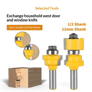 ชุดดอกกัดเดือยและร่องประตูหน้าต่างแบบเ<span class=keywords><strong>ป</strong></span>ลี่ยนได้ สองชิ้น สำหรับ<span class=keywords><strong>ป</strong></span>ระตู ตู้ งานไม้ ดอกกัดสำหรับเครื่องกัดไม้ OEM HRC 45-50 - Product Image 2