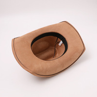 Chapeau de cowboy en feutre à large bord relevé, style western pour femmes et hommes, idéal pour les vacances d'hiver, les fêtes en plein air et les déguisements.