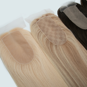 Topper en dentelle personnalisé à raie libre pour femmes, en cheveux humains européens, base en soie, d'un seul donneur, cuticules alignées, vente en gros - Product Image 4