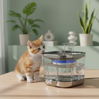 Fontaine à eau sans fil pour animaux de compagnie, alimentée par batterie, élégante, en acier inoxydable 304 avec circulation automatique, sans BPA, en Tritan, pour chats et chiens