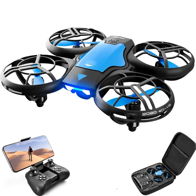 V8 New Mini Drone 4K 1080P HD Camera WiFi Fpv Air Pressure Height Maintain Foldable Quadcopter RC Drone Toy Gift