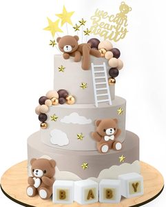 Adornos para Pasteles de Osito Marrón, Decoración para Baby Shower, Cumpleaños, Regalos de <span class=keywords><strong>San</strong></span> Valentín - Product Image 1