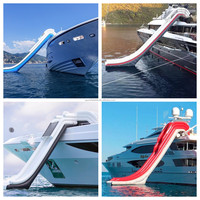 Toboggan Aquatique Gonflable Flottant Commercial pour Bateau, Équipement de Jeu Extérieur avec Escalade