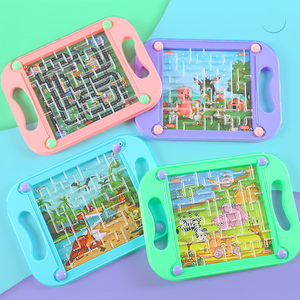 Jouet éducatif en plastique pour enfants Balance Ball Board Track Maze Handheld Game Puzzle Kindergarten Flat Walking Head Puzzle - Product Image 2