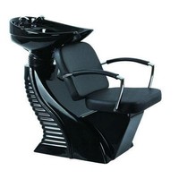 Fauteuil de lavage en cuir Dongkai avec bassin en céramique rotatif et accoudoirs semi-inclinables pour salon de coiffure et institut de beauté