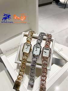 Montres-bracelets de luxe pour femmes, à quartz et mécaniques automatiques, avec élégants cristaux, strass et diamants, en alliage simple, cadeau idéal. - Product Image 3