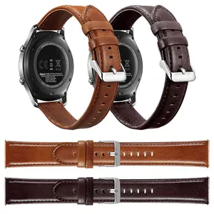  Coolyep-correas de reloj de cuero genuino de alta calidad, 22mm, 20mm, para Samsung Watch Band S3 S2