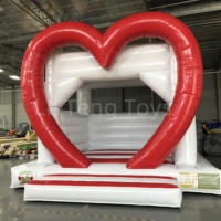 Château gonflable personnalisé en forme de cœur Castillo rose pour enfants et adultes en PVC certifié CE 3x3x2m imperméable pour