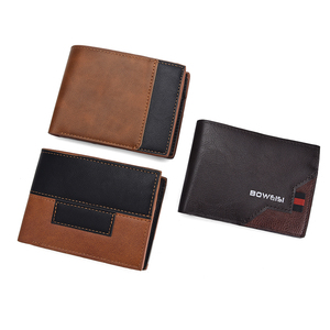 New Retro Frosted ngắn người đàn ông của ví da chính hãng Chống từ tính RFID ví không Ví - Product Image 1