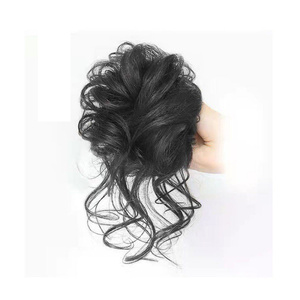 Damen Mädchen Long Tail Curly Synthetic Hair <span class=keywords><strong>Scrunchie</strong></span> mit elastischem Haarband Hot Selling <span class=keywords><strong>Messy</strong></span> Chignon <span class=keywords><strong>Bun</strong></span> - Product Image 4