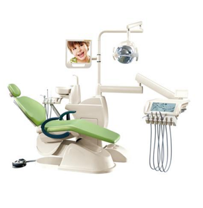 Fauteuil dentaire hydraulique de haute qualité avec seringue 3 voies, plateau pour médecin et lampe papillon tricolore – Équipement dentaire - Product Image 3