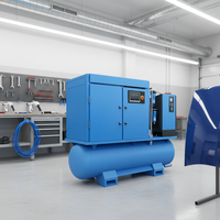 Compresseur d'air à vis portable 4-en-1 16 bars 7,5KW/11KW/15KW/22KW 300 litres 500 litres refroidi par air pour découpe laser