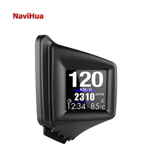 Navihua Canggih Dual Sistem OBD + GPS Universal Diagnosis Monitor untuk Mobil Kecepatan Meter Gauge Menampilkan Real-Time Alarm LCD Hud Obd2