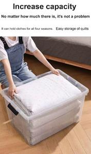 Hộp đựng đồ gia dụng chất lượng cao bằng nhựa có nắp, thùng đựng đồ nhựa trong suốt lớn có khóa cài, có thể xếp chồng JC2021 - Product Image 3