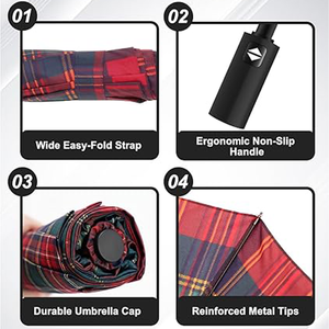 Advertising Gifts Sun Rain Travel Compact Portable Automatic Open Retro Style Customise Three Folding Umbrella With Logo - Product Image 3