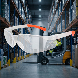 Lunettes de sécurité à maintien sûr, conformes aux normes ANSI Z87.1 CE EN166, construction légère en polycarbonate, embouts antidérapants en PVC - Product Image 2